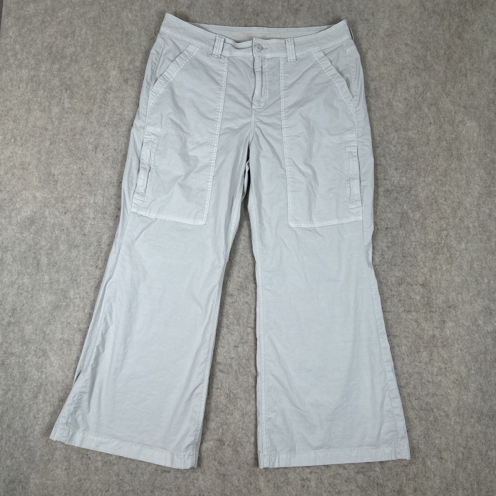 American Eagle Low Rise Baggy Flare Pants  Womens Size 12 Cream Stretch